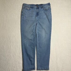 J. Jill Denim Boyfriend Straight Leg Ankle Jeans Womens 16 Blue Stretch Comfort